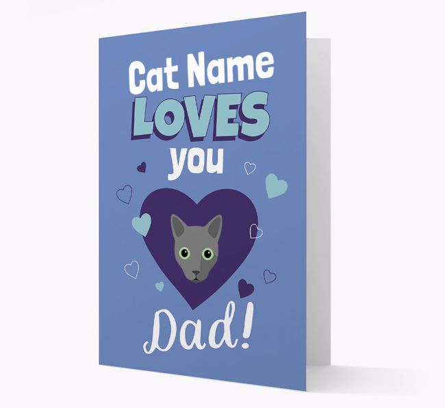 'Loves You Dad' - Personalised {breedCommonName} Card